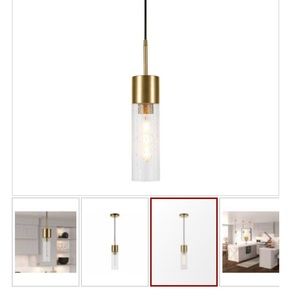 Brass pendant light- like new still in box